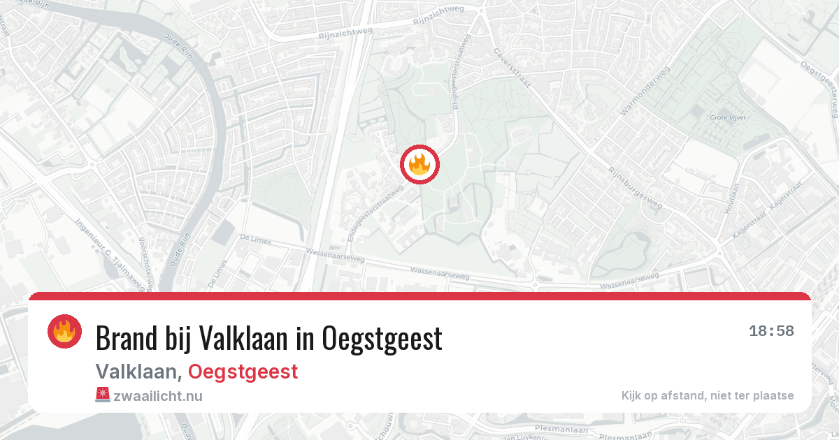 Brand bij Valklaan in Oegstgeest — 19 jul 2026
