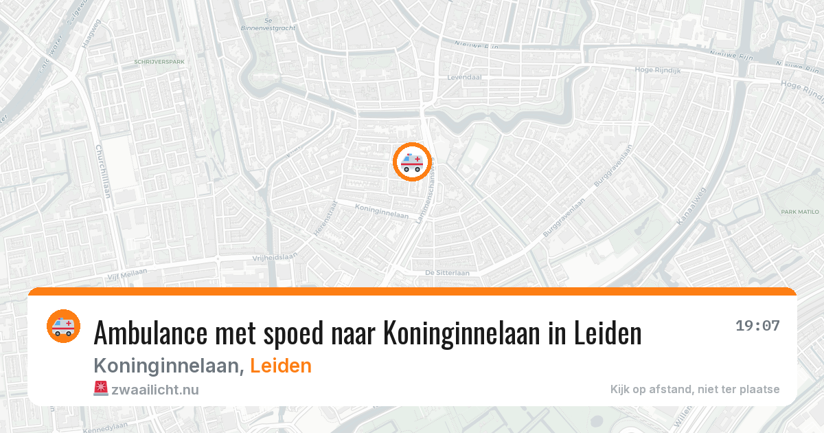Ambulance met spoed naar Koninginnelaan in Leiden — 14 jul 2026