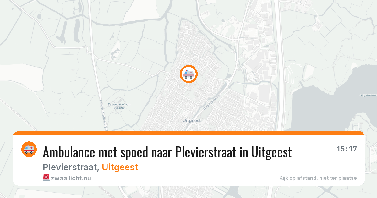 Ambulance met spoed naar Plevierstraat in Uitgeest — 18 jul 2026