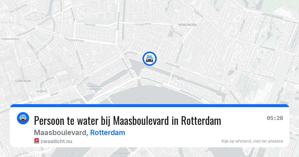 Persoon te water bij Maasboulevard in Rotterdam — 1 jun 2026