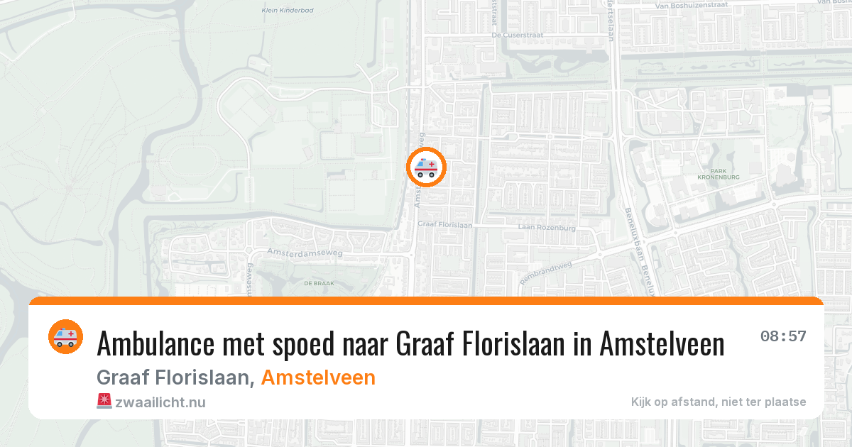 Ambulance met spoed naar Graaf Florislaan in Amstelveen — 25 mrt 2026