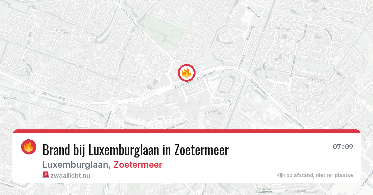 Brand bij Luxemburglaan in Zoetermeer — 15 mei 2026