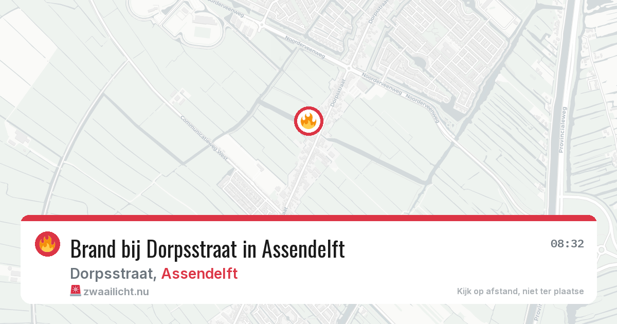 Brand bij Dorpsstraat in Assendelft — 26 mei 2026