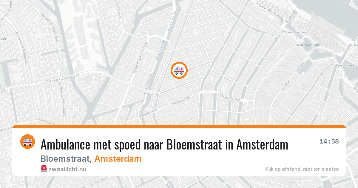 Ambulance met spoed naar Bloemstraat in Amsterdam — 14 mei 2026