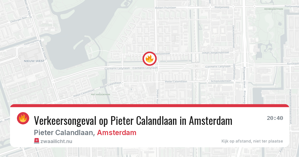 Verkeersongeval op Pieter Calandlaan in Amsterdam — 23 mei 2026