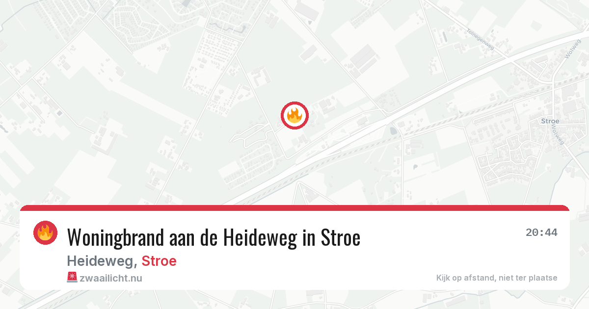 Woningbrand aan de Heideweg in Stroe — 10 apr 2026