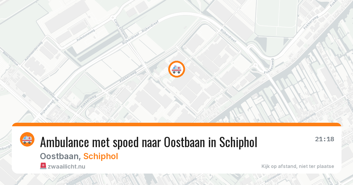 Ambulance met spoed naar Oostbaan in Schiphol — 19 mei 2026