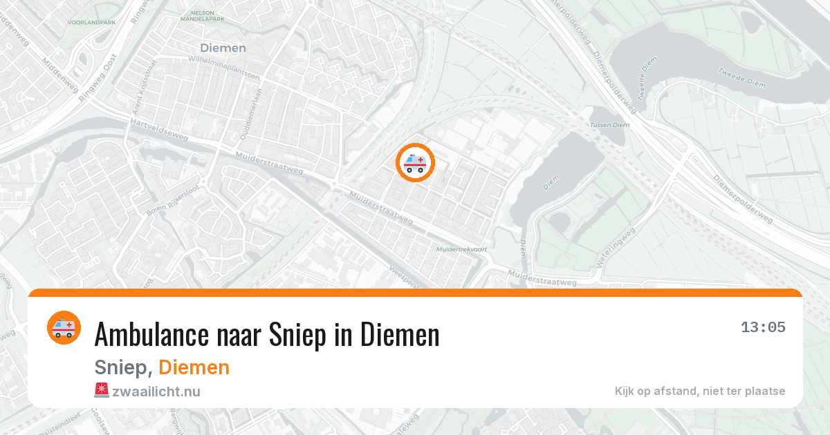 Ambulance naar Sniep in Diemen — 21 jul 2026
