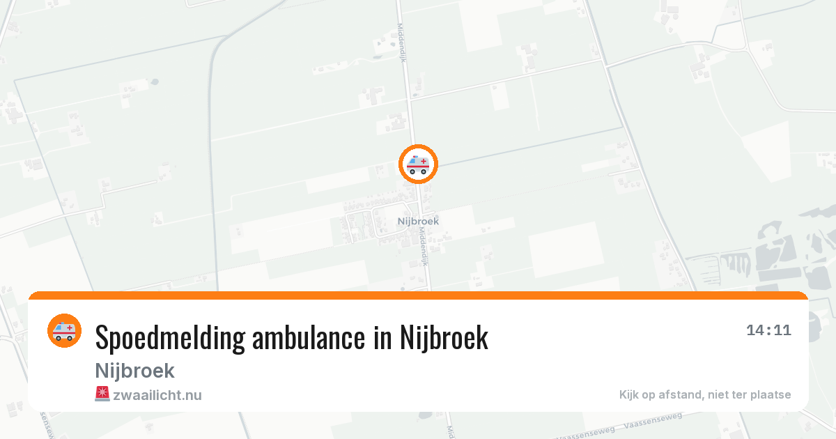 Spoedmelding ambulance in Nijbroek — 17 mei 2026