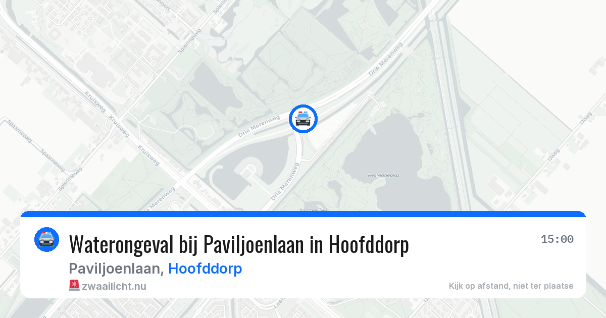 Waterongeval bij Paviljoenlaan in Hoofddorp — 16 mrt 2026