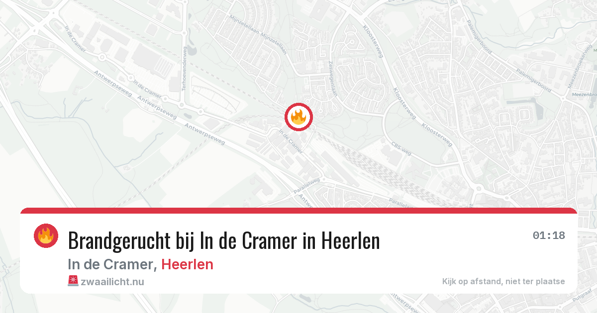 Brandgerucht bij In de Cramer in Heerlen — 9 apr 2026