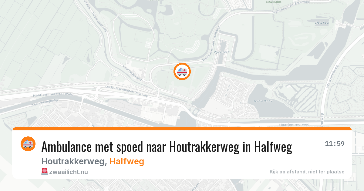 Ambulance met spoed naar Houtrakkerweg in Halfweg — 21 mrt 2026