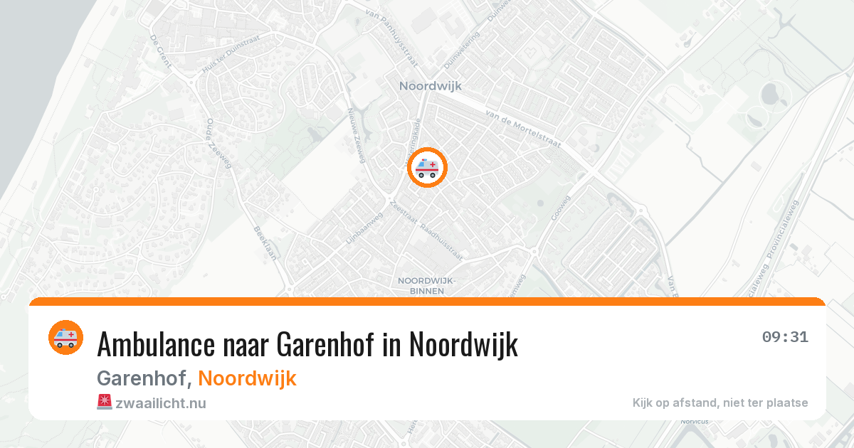 Ambulance naar Garenhof in Noordwijk — 25 jul 2026