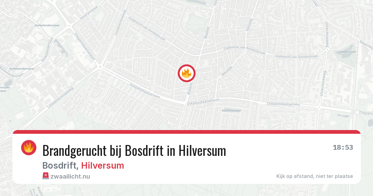 Brandgerucht bij Bosdrift in Hilversum — 23 jul 2026