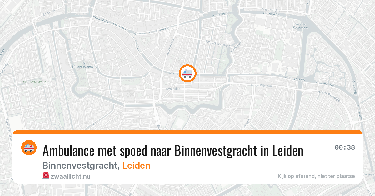 Ambulance met spoed naar Binnenvestgracht in Leiden — 16 jul 2026