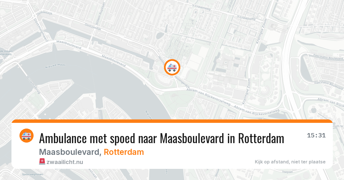 Ambulance met spoed naar Maasboulevard in Rotterdam — 23 mrt 2026