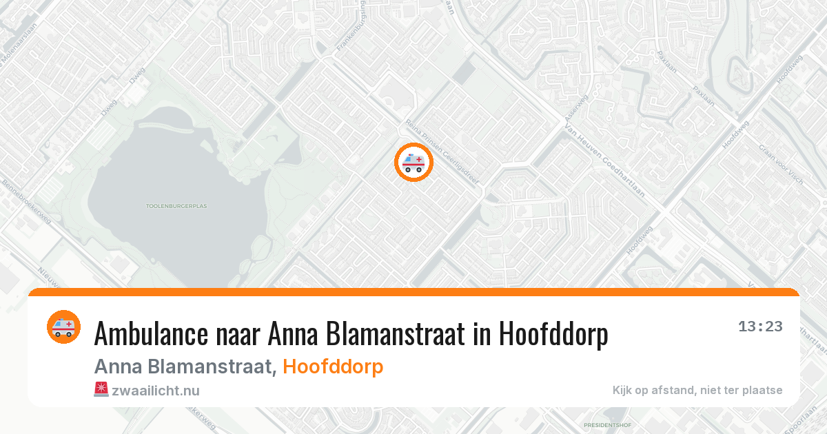 Ambulance naar Anna Blamanstraat in Hoofddorp — 11 jul 2026