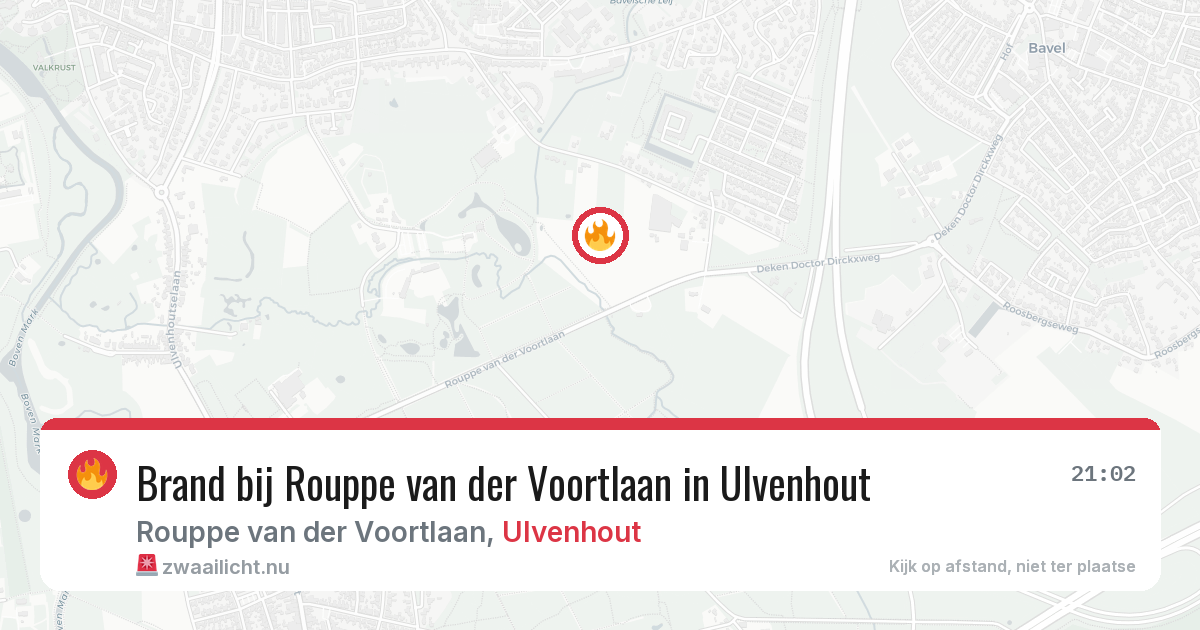 Brand bij Rouppe van der Voortlaan in Ulvenhout — 21 mrt 2026
