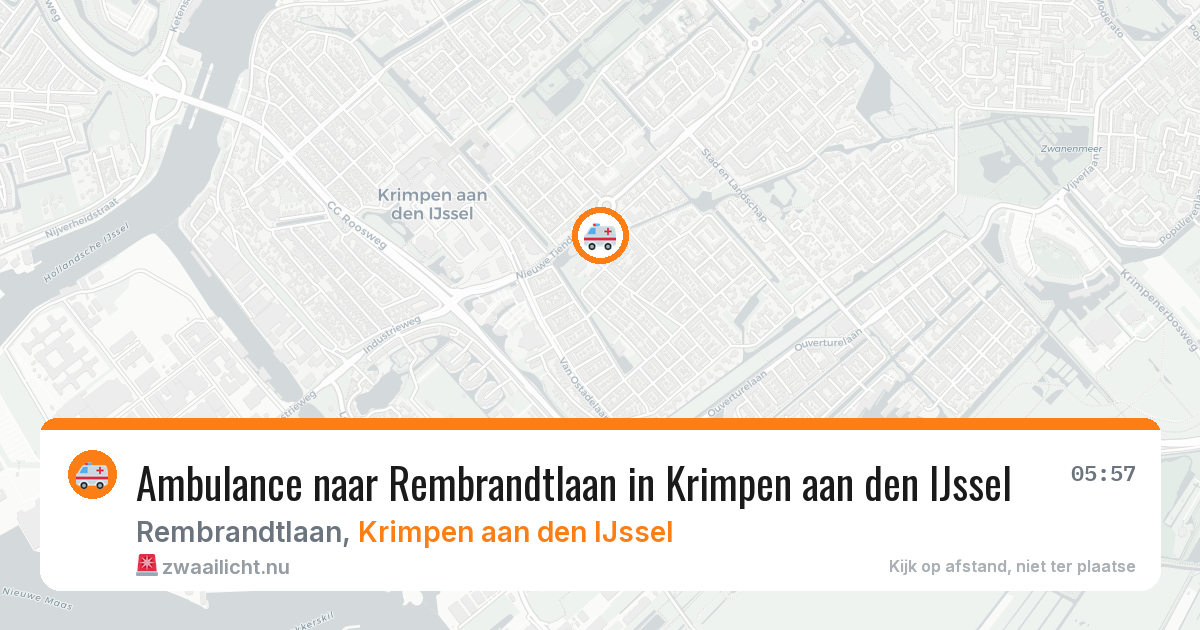 Ambulance naar Rembrandtlaan in Krimpen aan den IJssel — 19 jul 2026