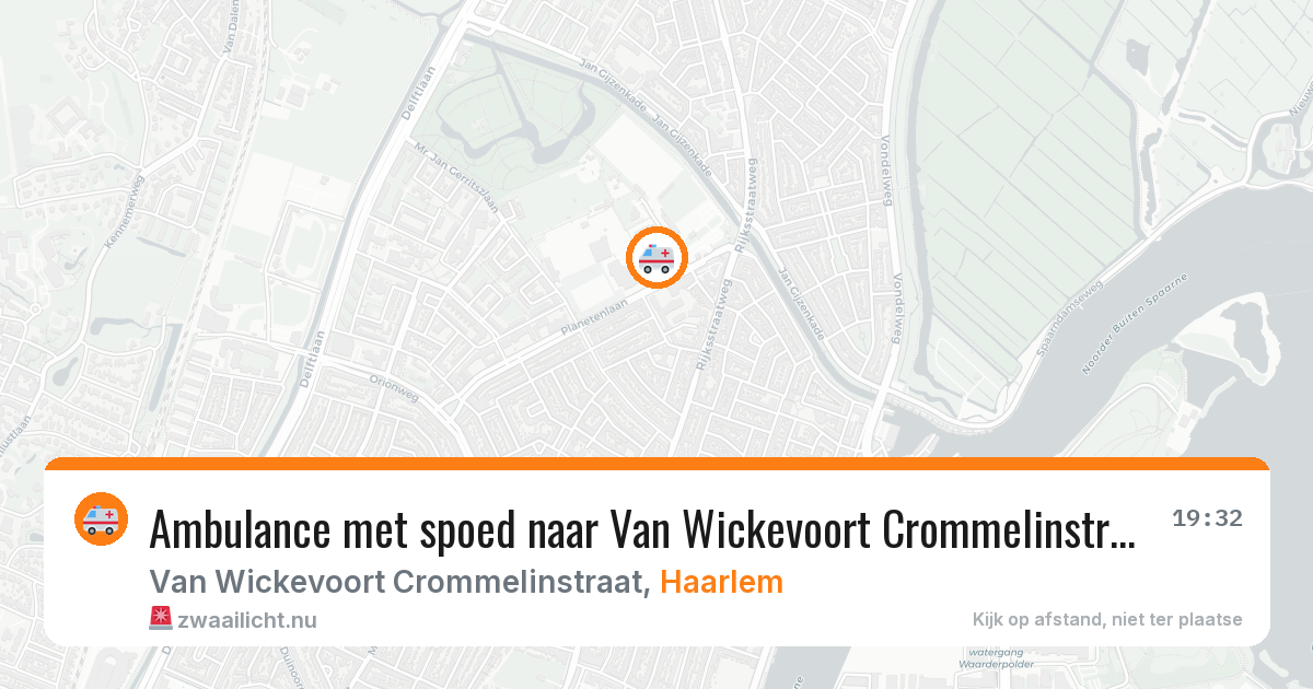 Ambulance met spoed naar Van Wickevoort Crommelinstraat in Haarlem — 25 jul 2026