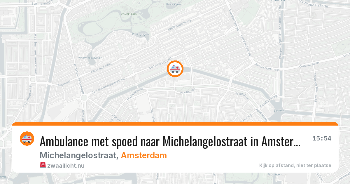 Ambulance met spoed naar Michelangelostraat in Amsterdam — 17 mei 2026