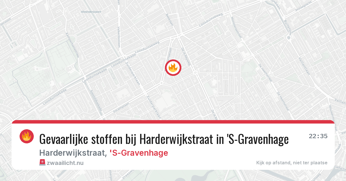 Gevaarlijke stoffen bij Harderwijkstraat in 'S-Gravenhage — 25 jul 2026