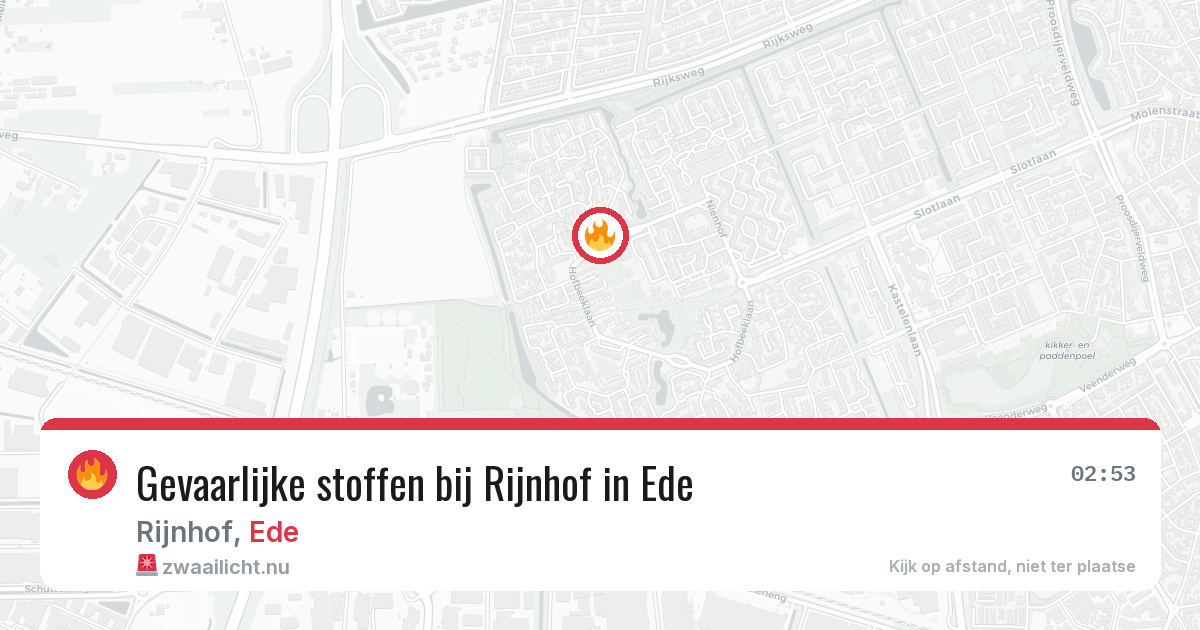 Gevaarlijke stoffen bij Rijnhof in Ede — 19 jul 2026