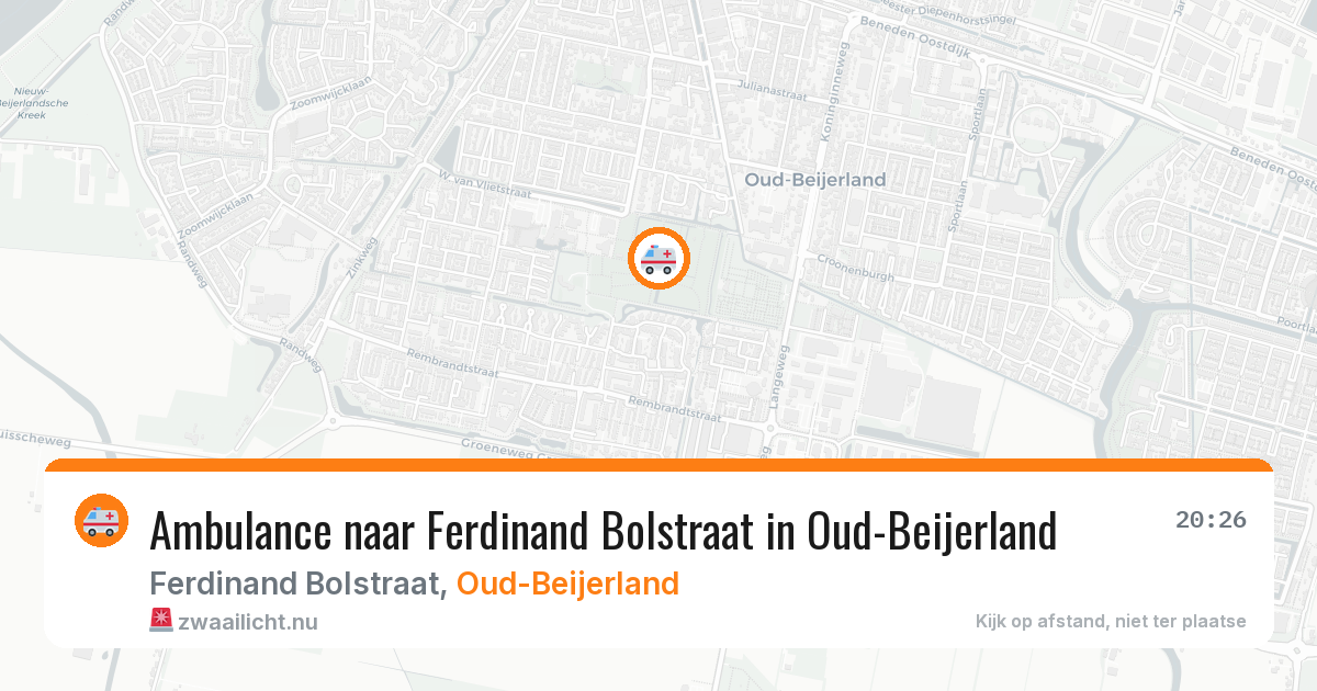 Ambulance naar Ferdinand Bolstraat in Oud-Beijerland — 24 jul 2026