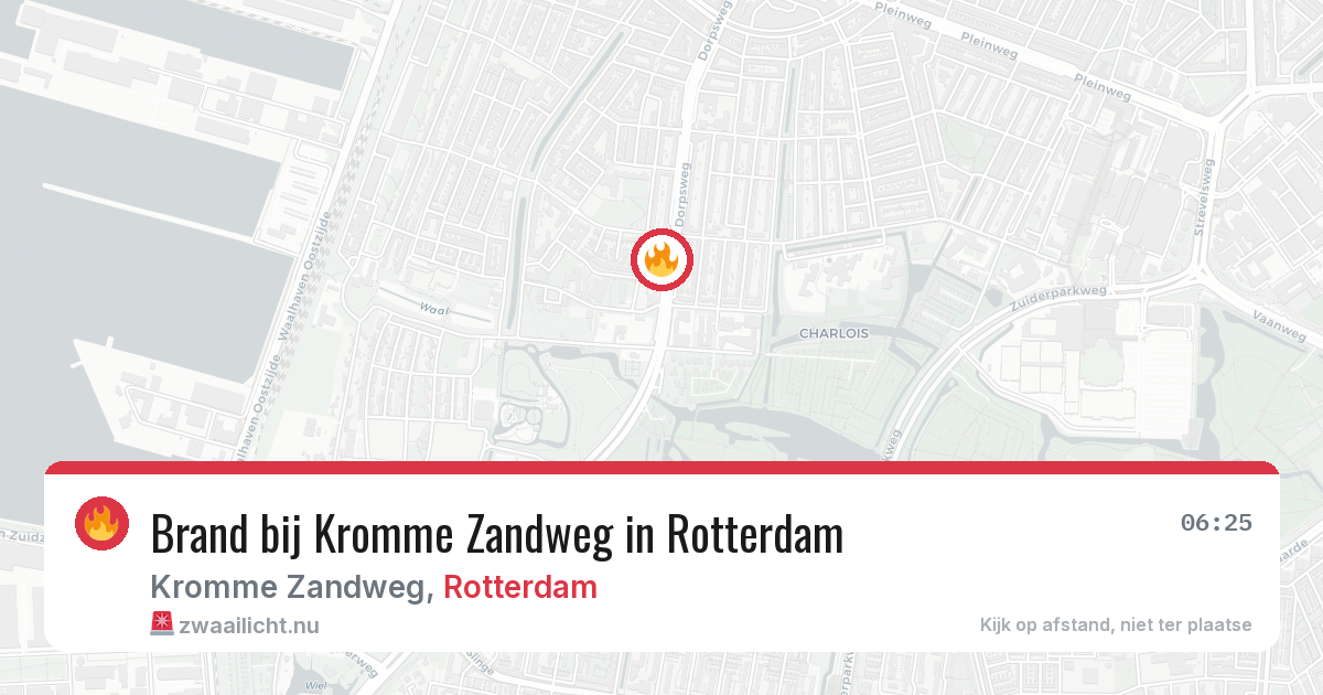 Brand bij Kromme Zandweg in Rotterdam — 26 mrt 2026