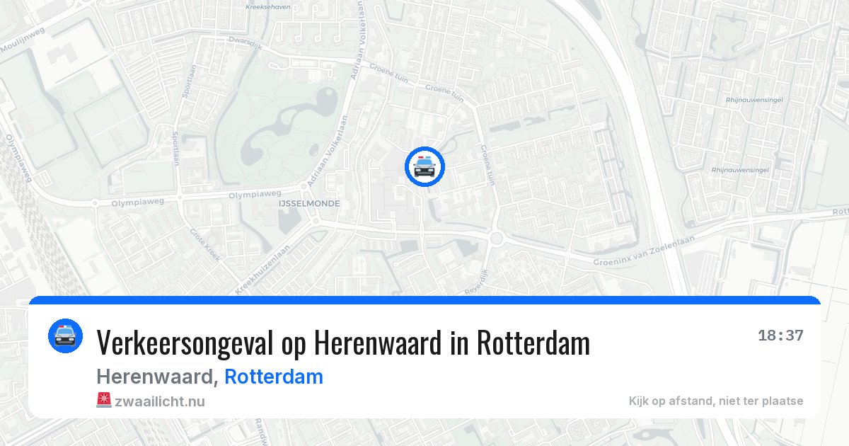 Verkeersongeval op Herenwaard in Rotterdam — 16 jul 2026