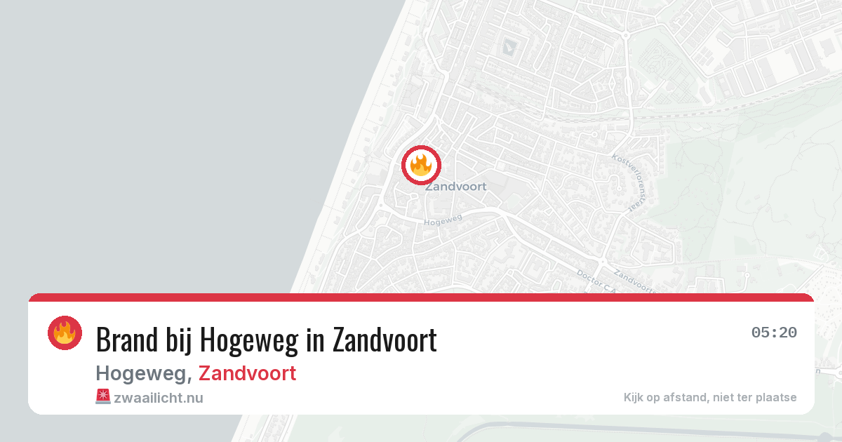 Brand bij Hogeweg in Zandvoort — 19 mei 2026
