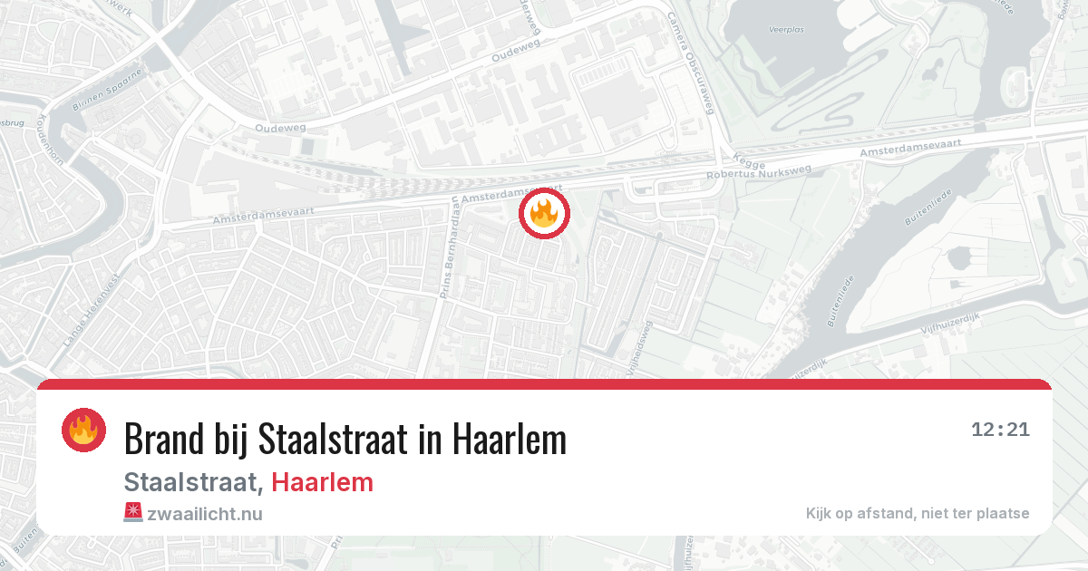 Brand bij Staalstraat in Haarlem — 16 jul 2026