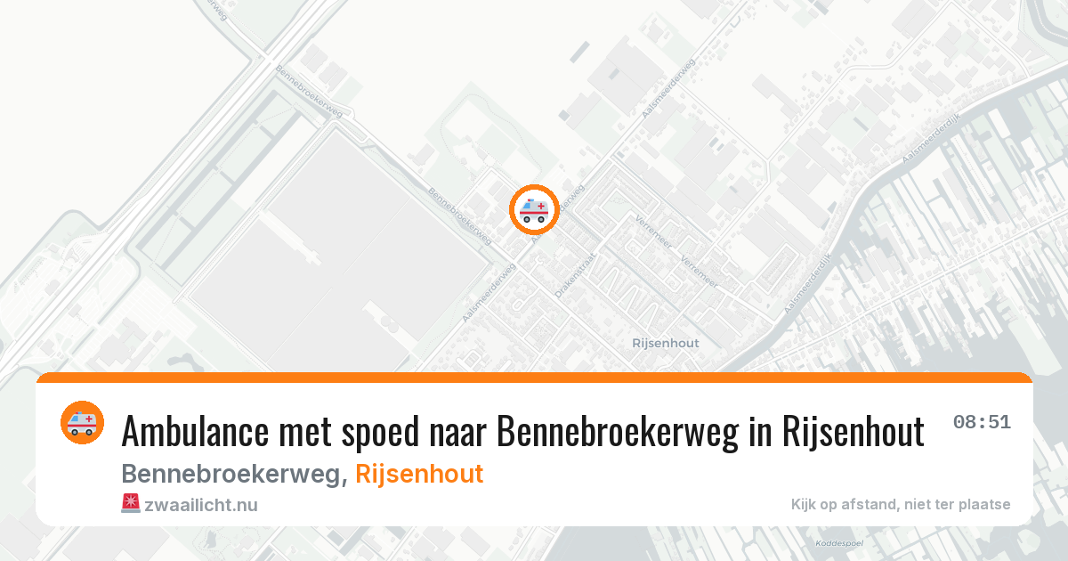 Ambulance met spoed naar Bennebroekerweg in Rijsenhout — 20 jul 2026