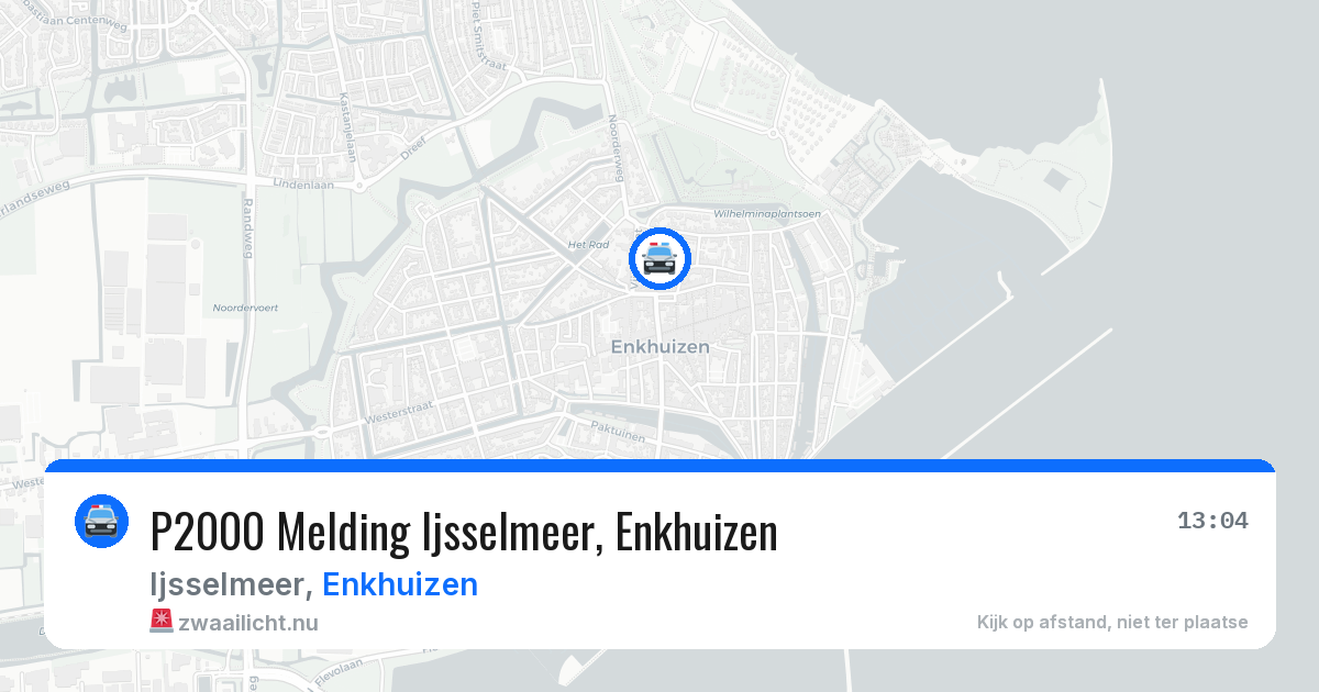 P2000 Melding Ijsselmeer, Enkhuizen — 19 jul 2026
