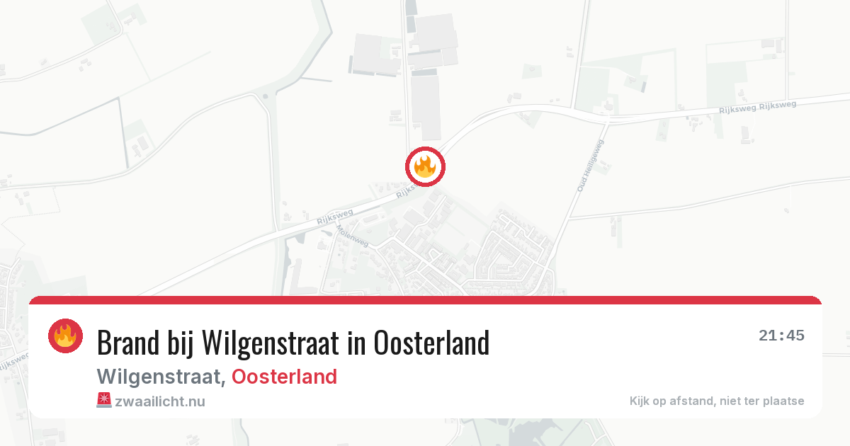 Brand bij Wilgenstraat in Oosterland — 30 mrt 2026