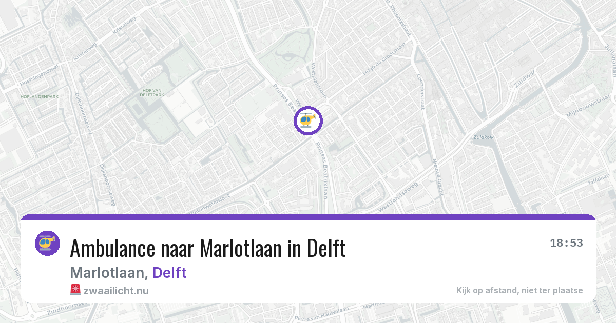 Ambulance naar Marlotlaan in Delft — 3 jun 2026
