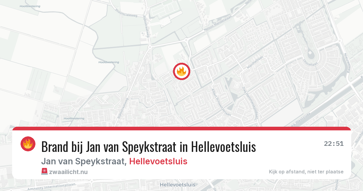 Brand bij Jan van Speykstraat in Hellevoetsluis — 24 apr 2026