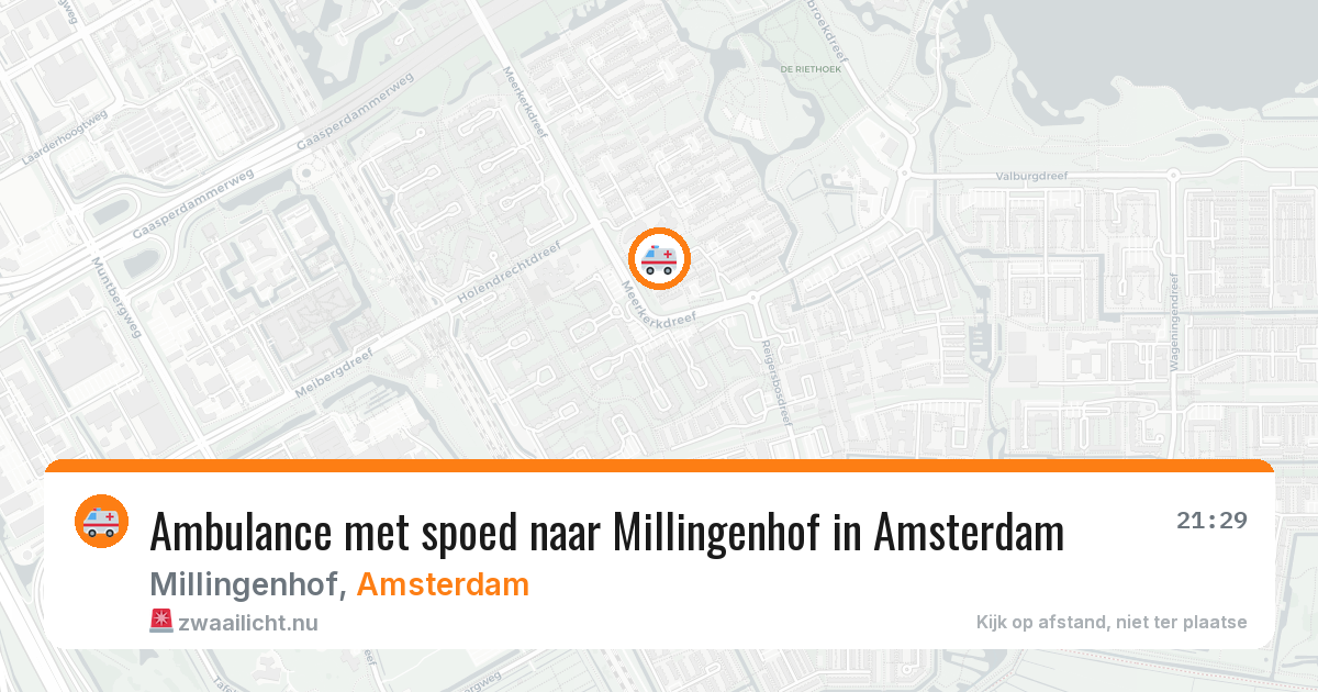 Ambulance met spoed naar Millingenhof in Amsterdam — 6 jun 2026