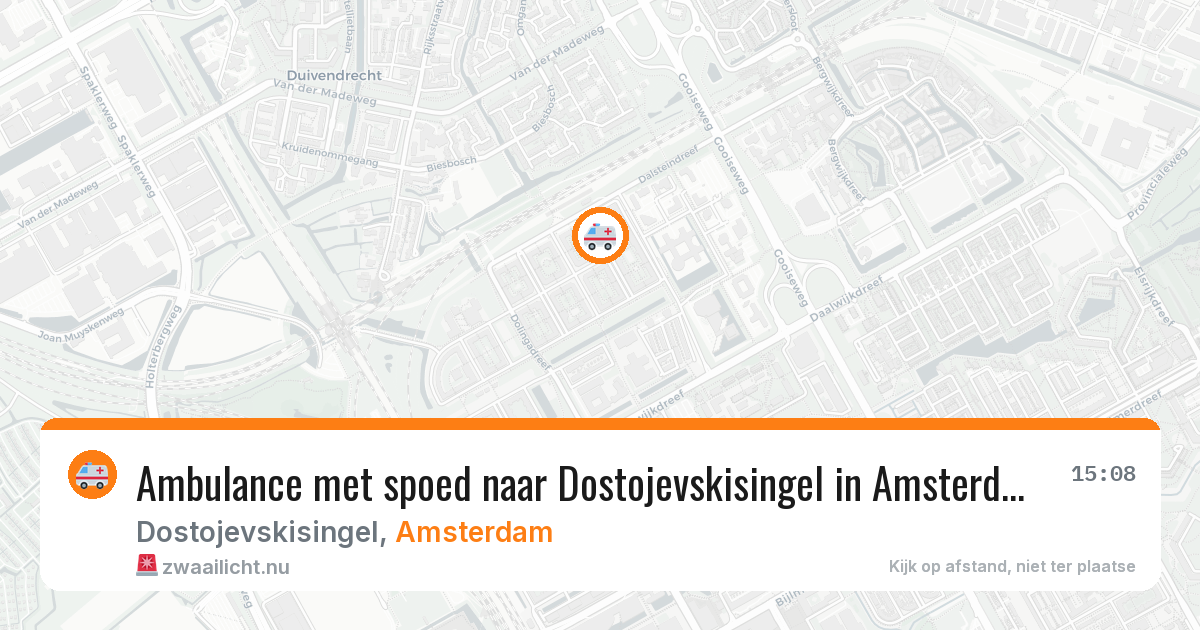 Ambulance met spoed naar Dostojevskisingel in Amsterdam — 19 jul 2026