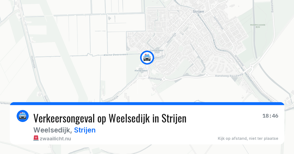 Verkeersongeval op Weelsedijk in Strijen — 21 jul 2026