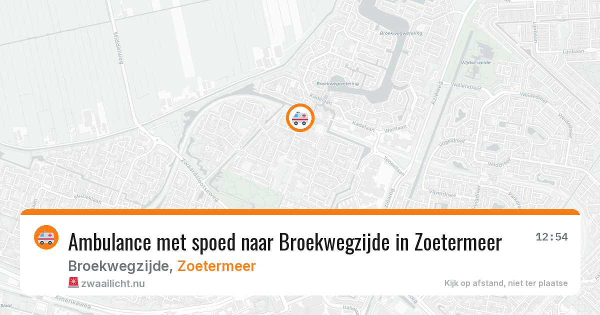 Ambulance met spoed naar Broekwegzijde in Zoetermeer — 14 jul 2026