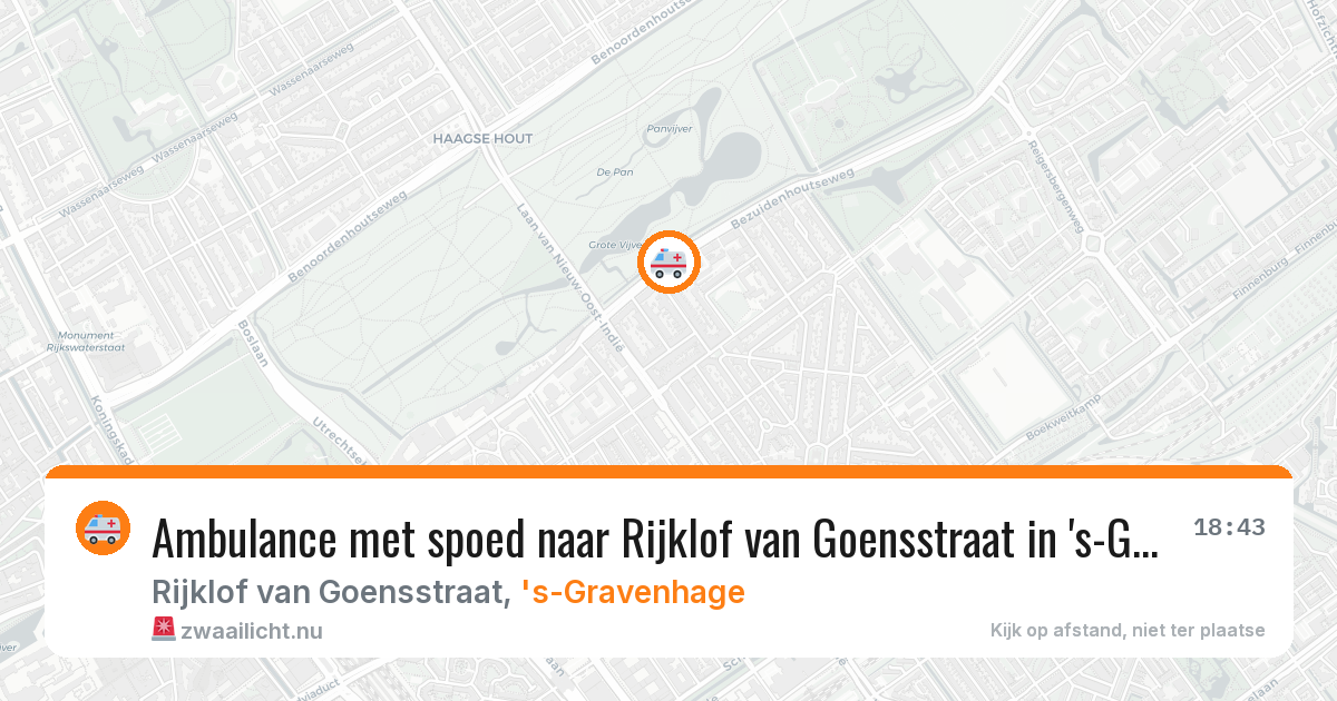 Ambulance met spoed naar Rijklof van Goensstraat in 's-Gravenhage — 27 mei 2026