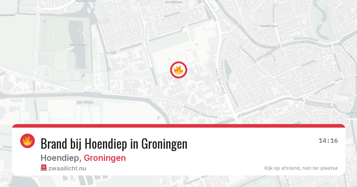 Brand bij Hoendiep in Groningen — 4 mei 2026