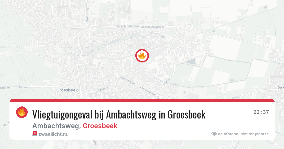 Vliegtuigongeval bij Ambachtsweg in Groesbeek — 6 jun 2026