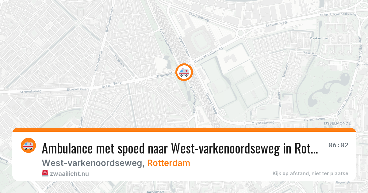 Ambulance met spoed naar West-varkenoordseweg in Rotterdam — 26 jul 2026
