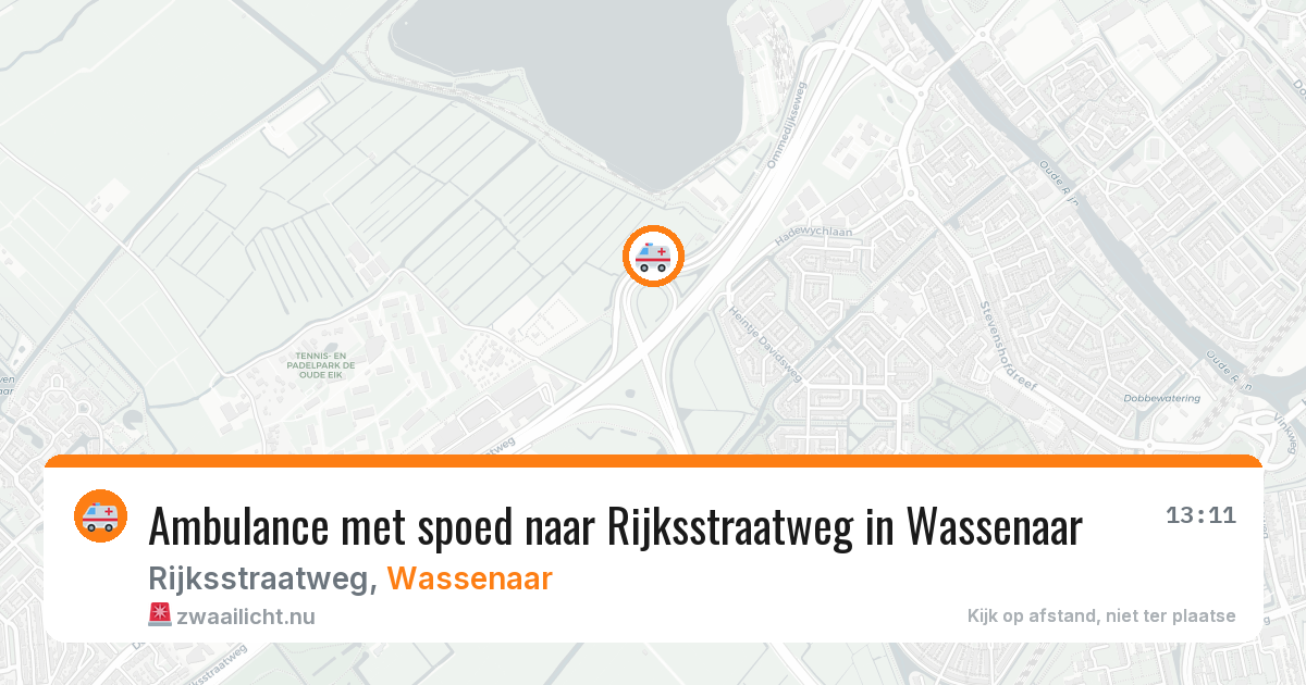 Ambulance met spoed naar Rijksstraatweg in Wassenaar — 18 mei 2026
