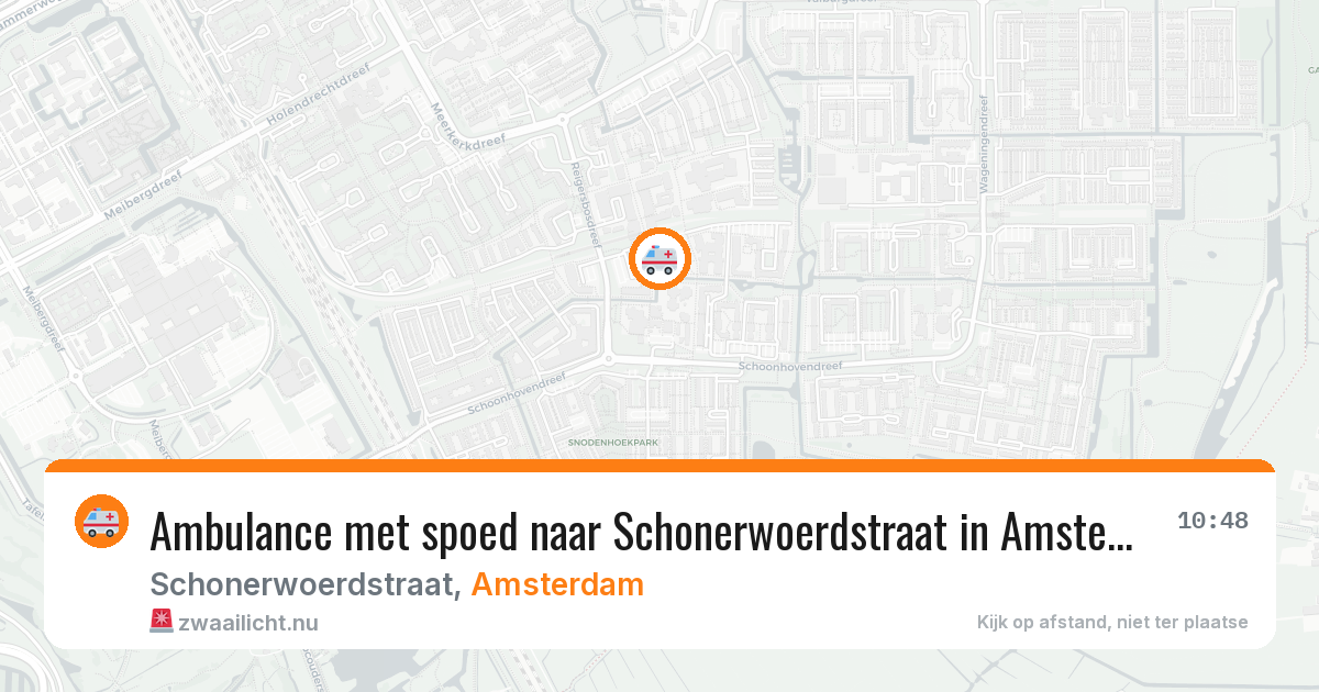 Ambulance met spoed naar Schonerwoerdstraat in Amsterdam — 18 mei 2026