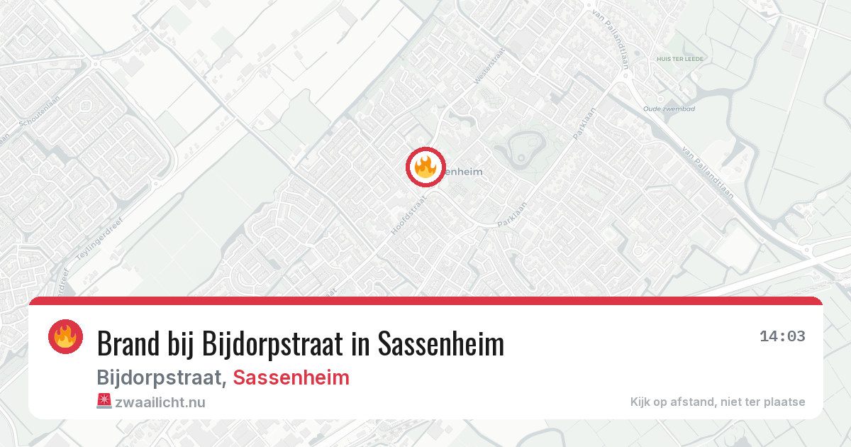 Brand bij Bijdorpstraat in Sassenheim — 22 mei 2026
