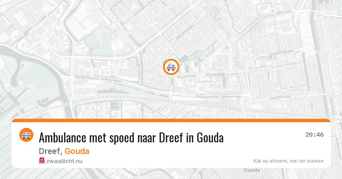 Ambulance met spoed naar Dreef in Gouda — 20 jul 2026