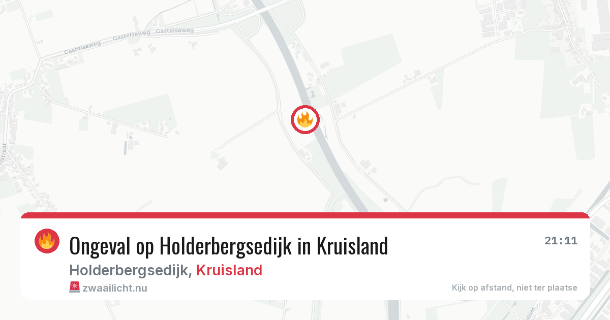 Ongeval op Holderbergsedijk in Kruisland — 13 jul 2026